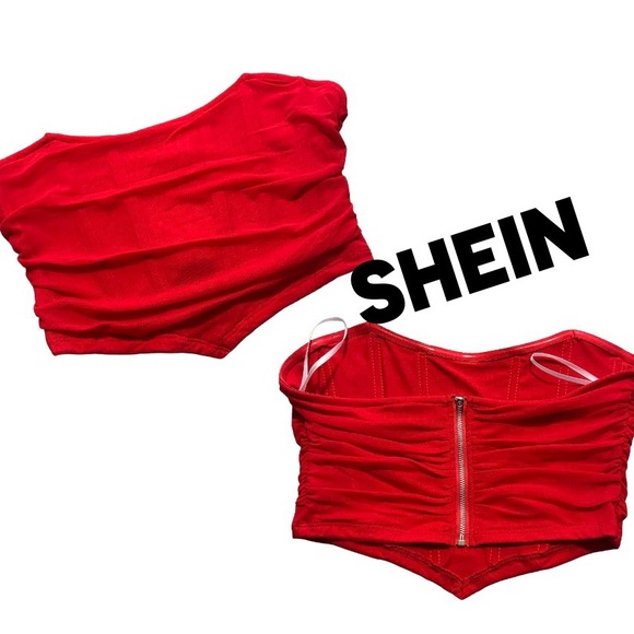 SHEIN Tops - SHEIN Vibrant Red Asymmetrical Top